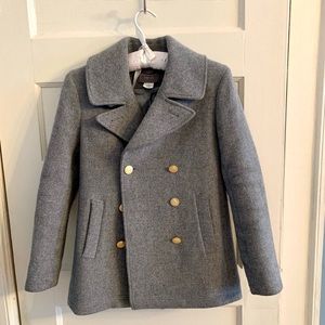 J.CREW Stadium Cloth Peacoat 2 Petite, Like New!